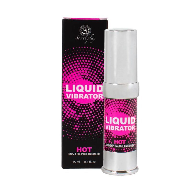 Secret Play Liquid Vibrator Hot 15ml flacone e confezione.