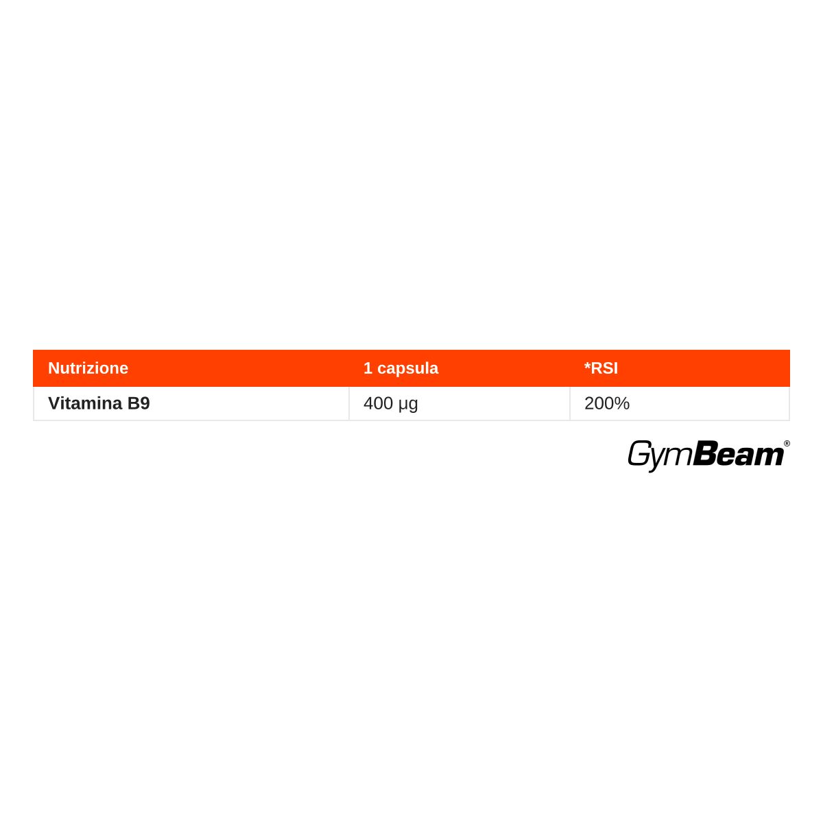 GymBeam Acido Folico Attivo Vitamina B9 Quatrefolic® capsule