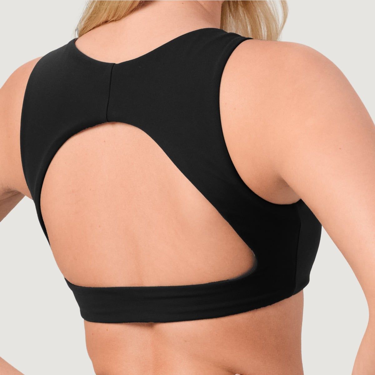 GymBeam Reggiseno sportivo donna NEO Black con spalline larghe