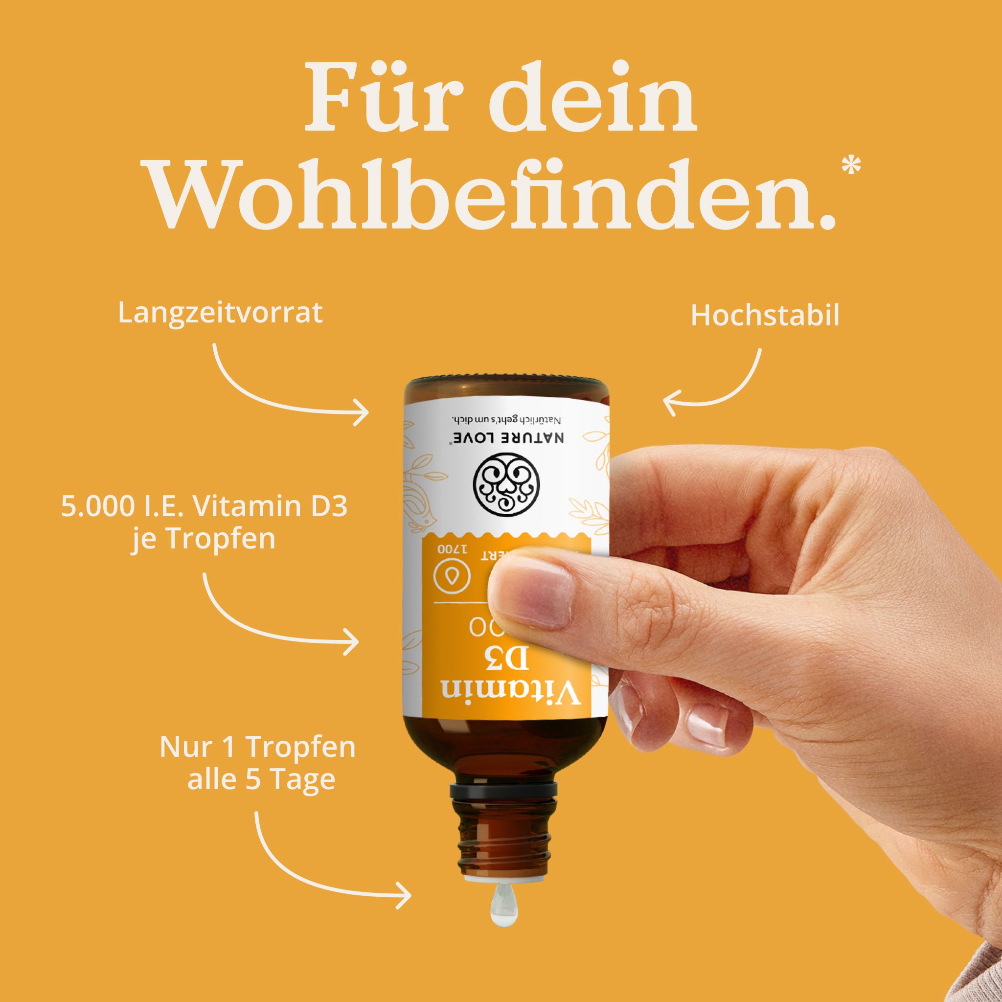 NATURE LOVE® Vitamina D3 5000 I.E.
