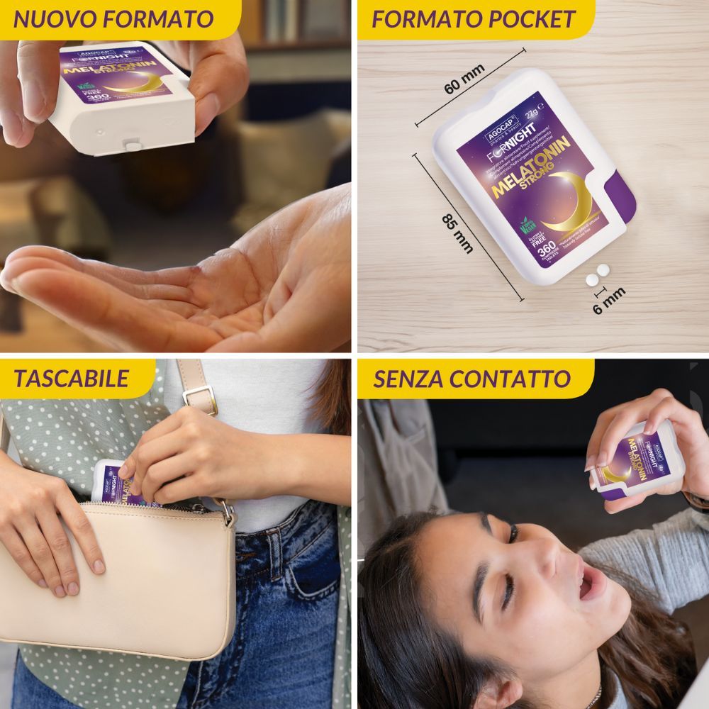 agocap - Melatonina forte, 1 mg 360 cpr in formato pocket