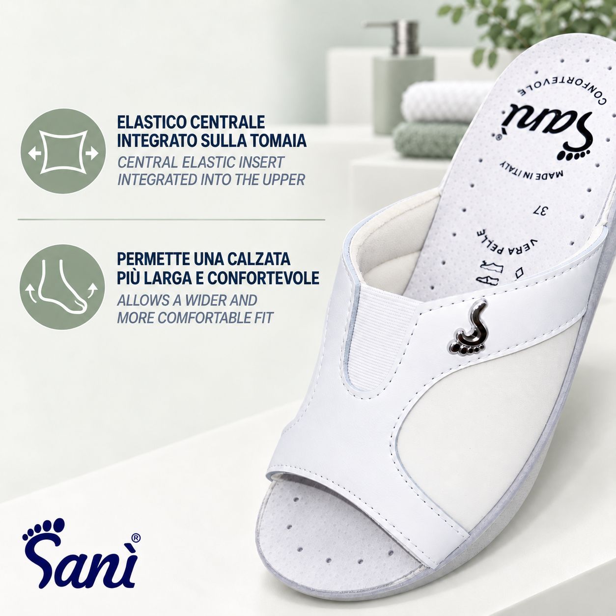 Sanì pantofola sanitaria da donna per alluce valgo