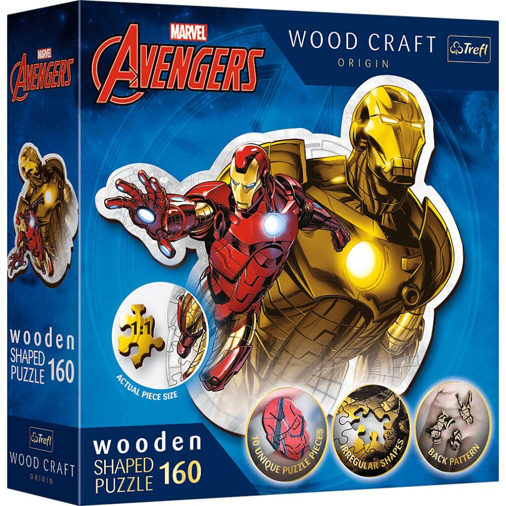 trefl Wood Craft Origin Puzzle Brave Iron Man 160 pezzi