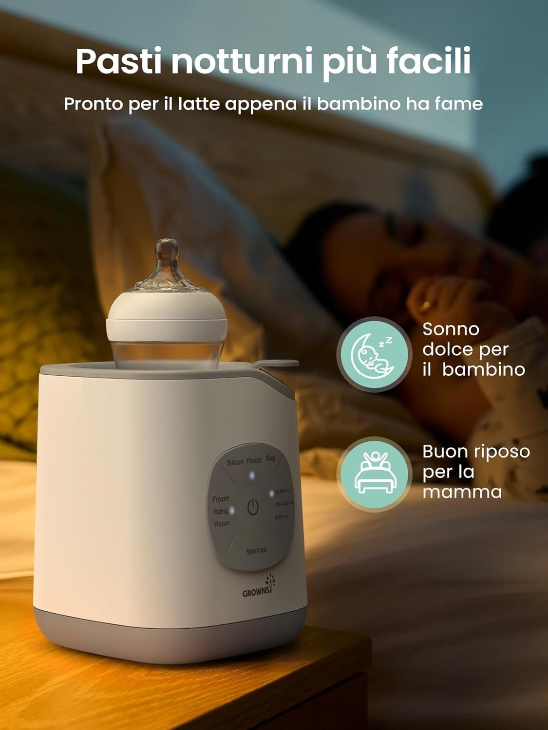 Scaldabiberon e scaldapappe per bambini 10 in 1 Grownsy