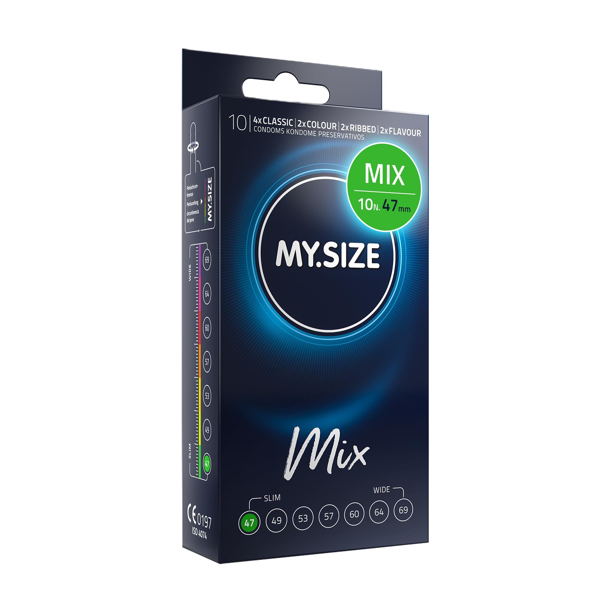 My.Size Classic 47mm Mix: 4 varianti - Classic, Colour, Flavour, Ribbed.