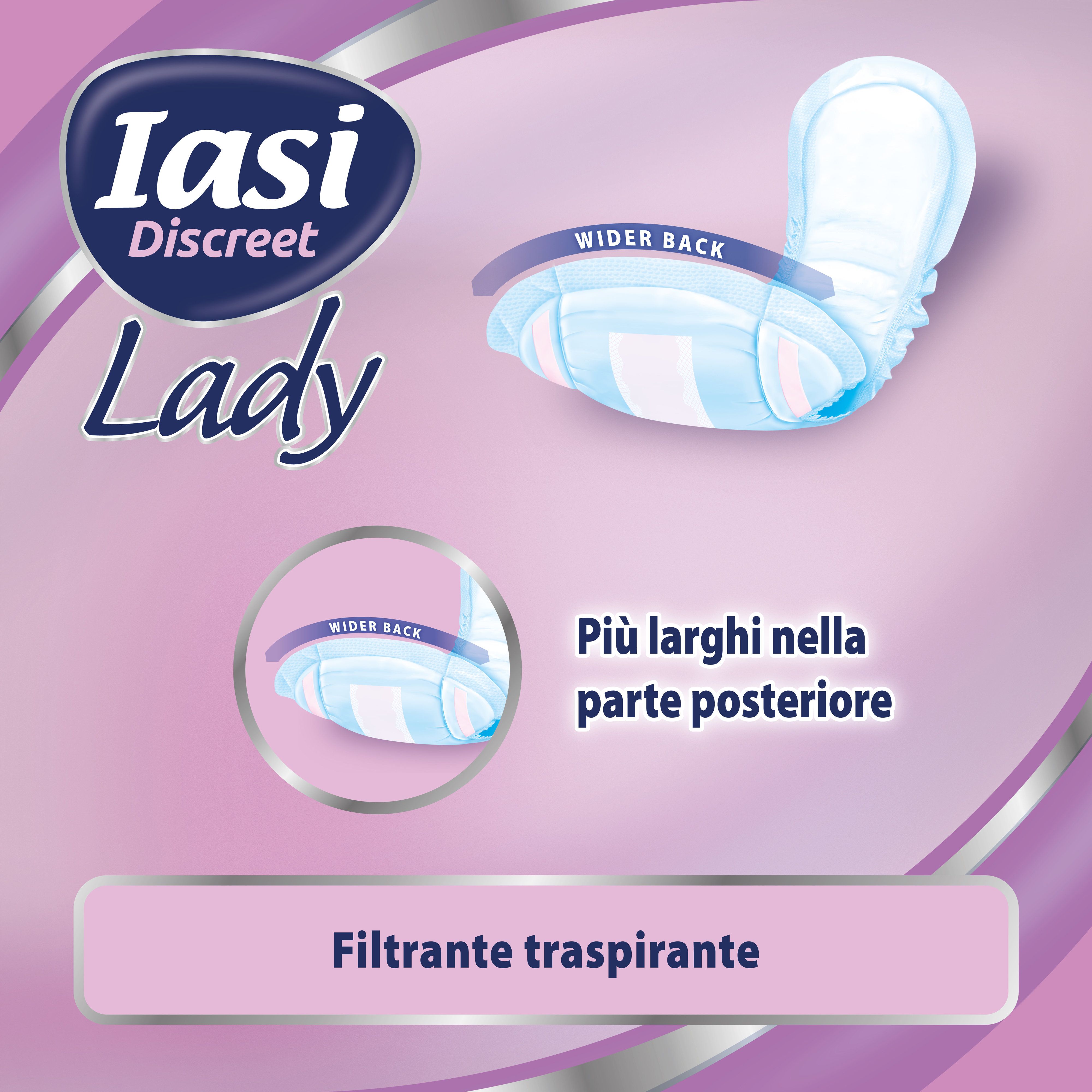 IASI Discreet LADY, Assorbenti per perdite urinarie Femminili Moderate, Taglia XL, 160 Unità