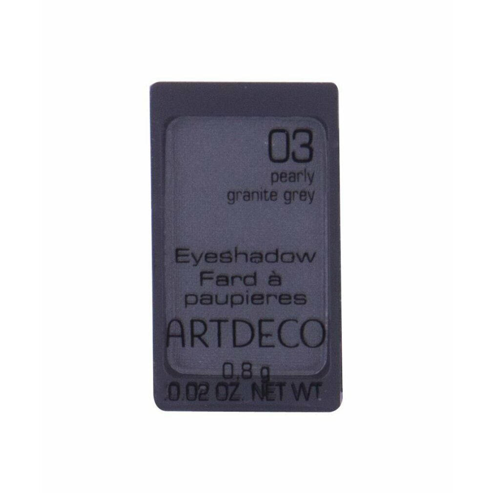 Ombretto Artdeco, tonalità 03, perlato, grigio granito. Confezione nera con informazioni sul prodotto. Peso netto: 0,8 g.