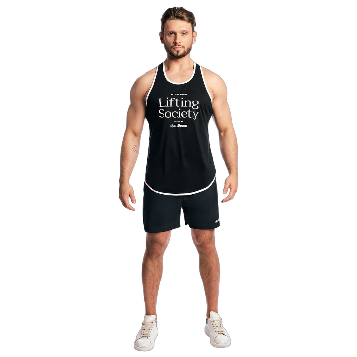 GymBeam Canotta uomo stringer in cotone e poliestere Lifting Society Black