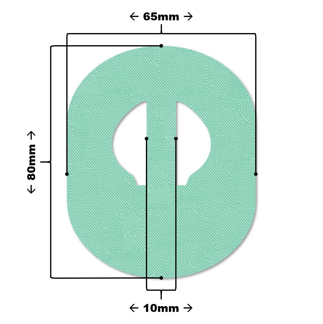 Cerotto menta, fessura centrale. Dimensioni: 80x65x10mm. Tessuto. Per uso medico.