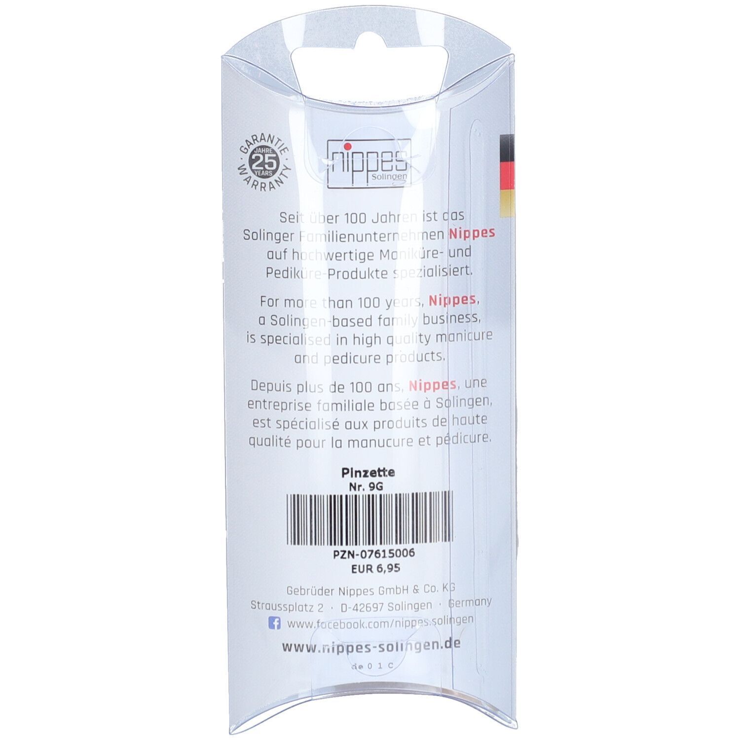 nippes Solingen, pinzette angolate placcate oro 18ct