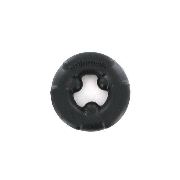 Anello penieno nero e flessibile con design interno a tre punte e logo 'bathmate'.