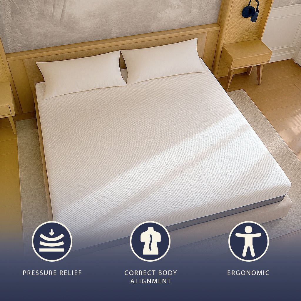 The White Stone Materasso 180x200 Memory Foam e Waterfoam Alto 22 cm