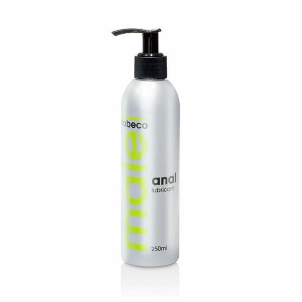 Flacone argento con dosatore nero. Scritta: male anal lubricant. Capacità: 250ml.