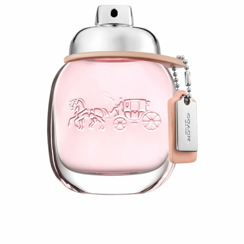 Coach 1941 Eau de Toilette Spray. Flacone rosa con tappo argento e ciondolo. Logo in rilievo.
