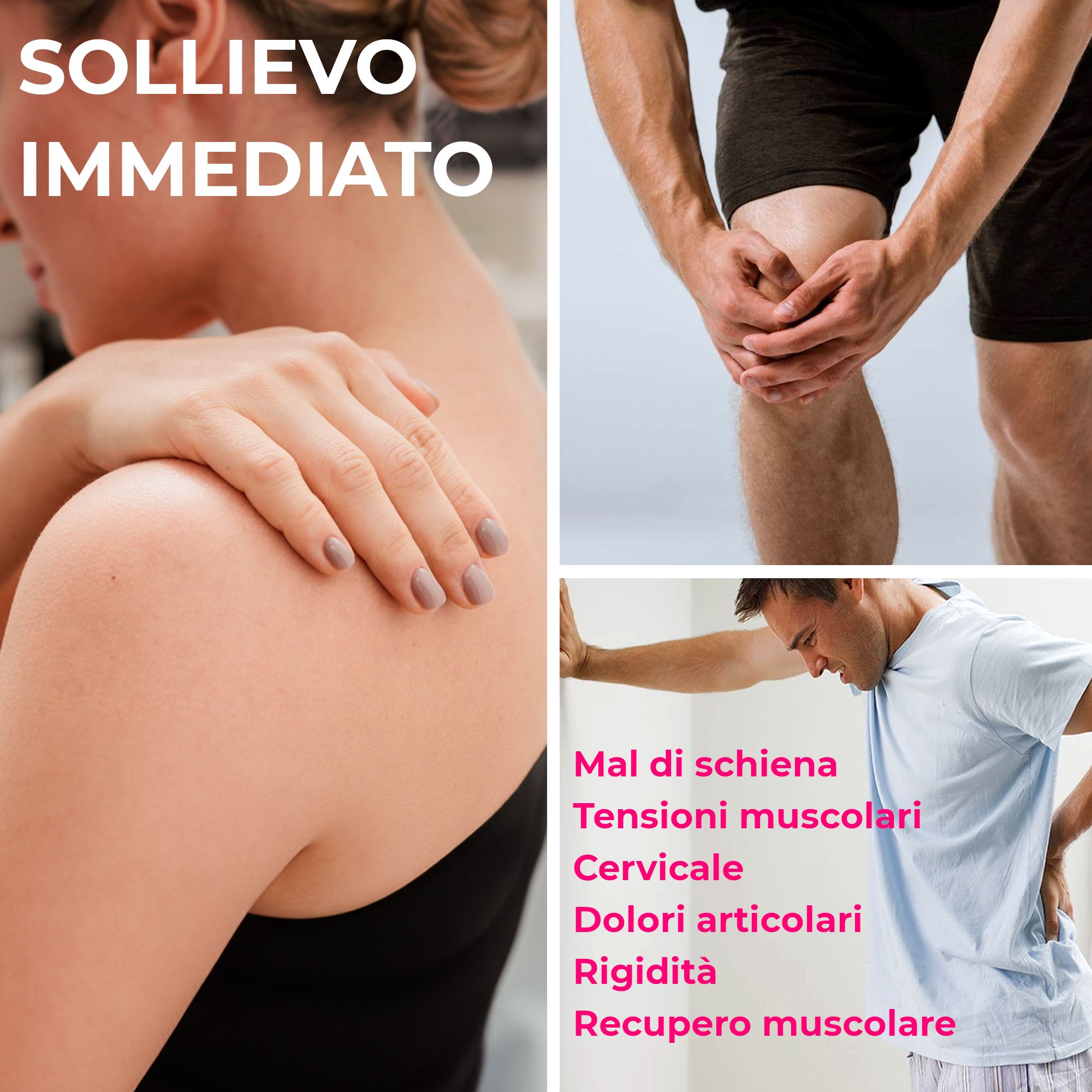 Massaggio spalla e ginocchio. "Sollievo Immediato".