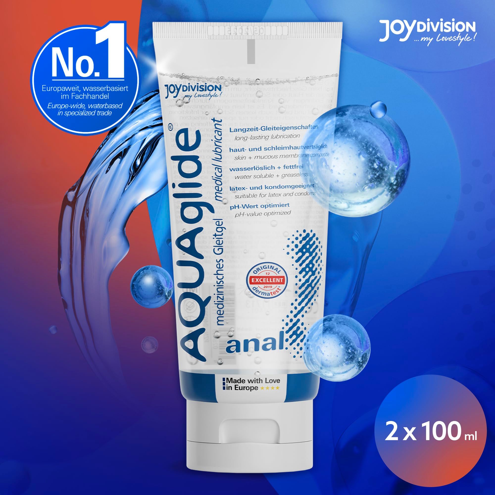Tubo di gel lubrificante AQUA GLIDE Anal, 100ml