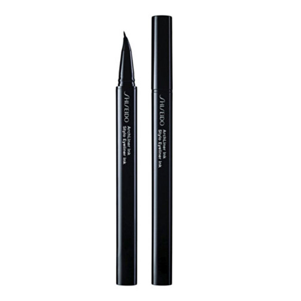 Penna eyeliner nera con punta e cappuccio. Scritta: SHISEIDO, ArchLiner Ink, Style Eyeliner Ink.