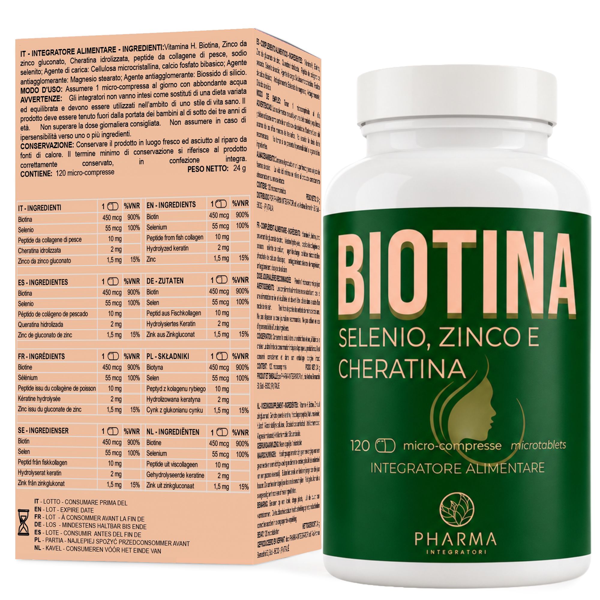 Biotina ad alte dosi con compresse di zinco selenio per la crescita dei capelli Biotin Zinco Selenio e silice