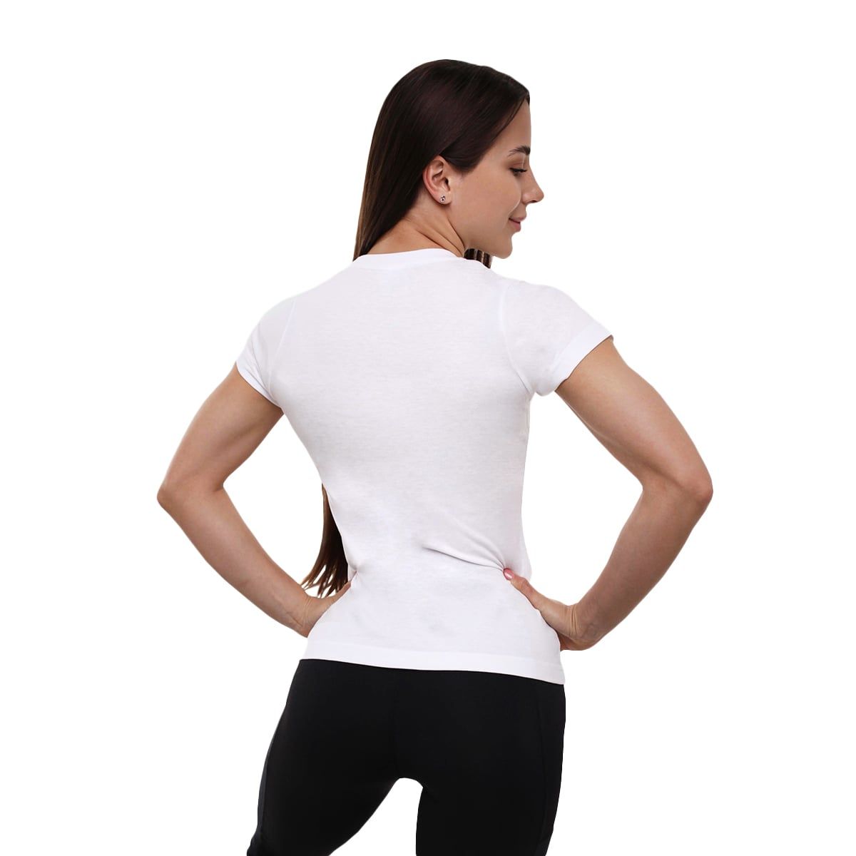 GymBeam T-shirt donna FIT slim in cotone bianca