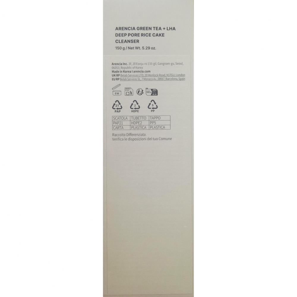 Green Tea + LHA Deep Pore Rice Cake Cleanser