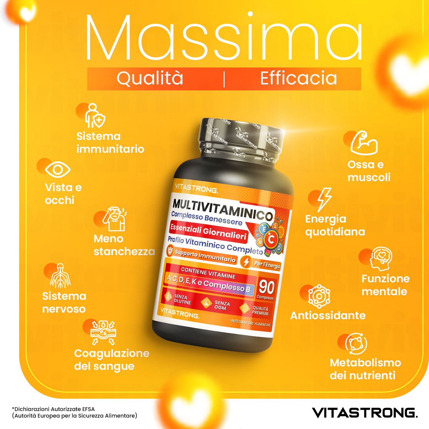 Vitastrong Omega-3 & Multivitaminico – Energia, sistema immunitario ed EPA + DHA
