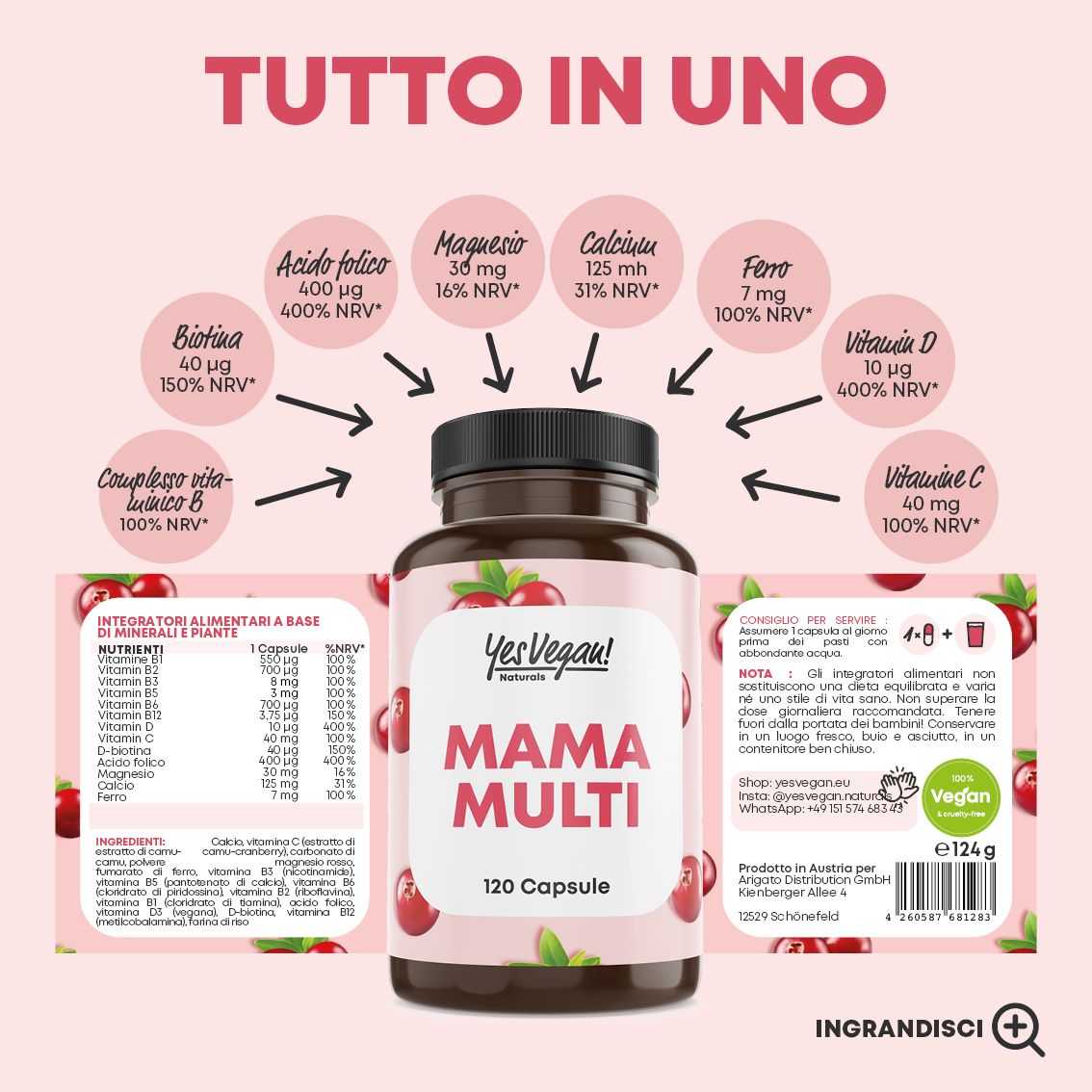 Capsule multivitaminiche Mama Multi: panoramica degli ingredienti e dei benefici.