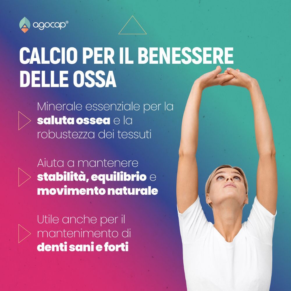 Integratore a base di Calcio + Vitamina D3 - Supporto Ossa e Articolazioni - 120 supergelèe - Agocap