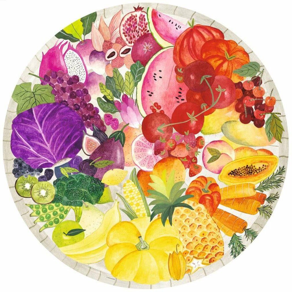 Puzzle rotondo ravensburger Cerchio di colori: frutta e verdura 500 pezzi