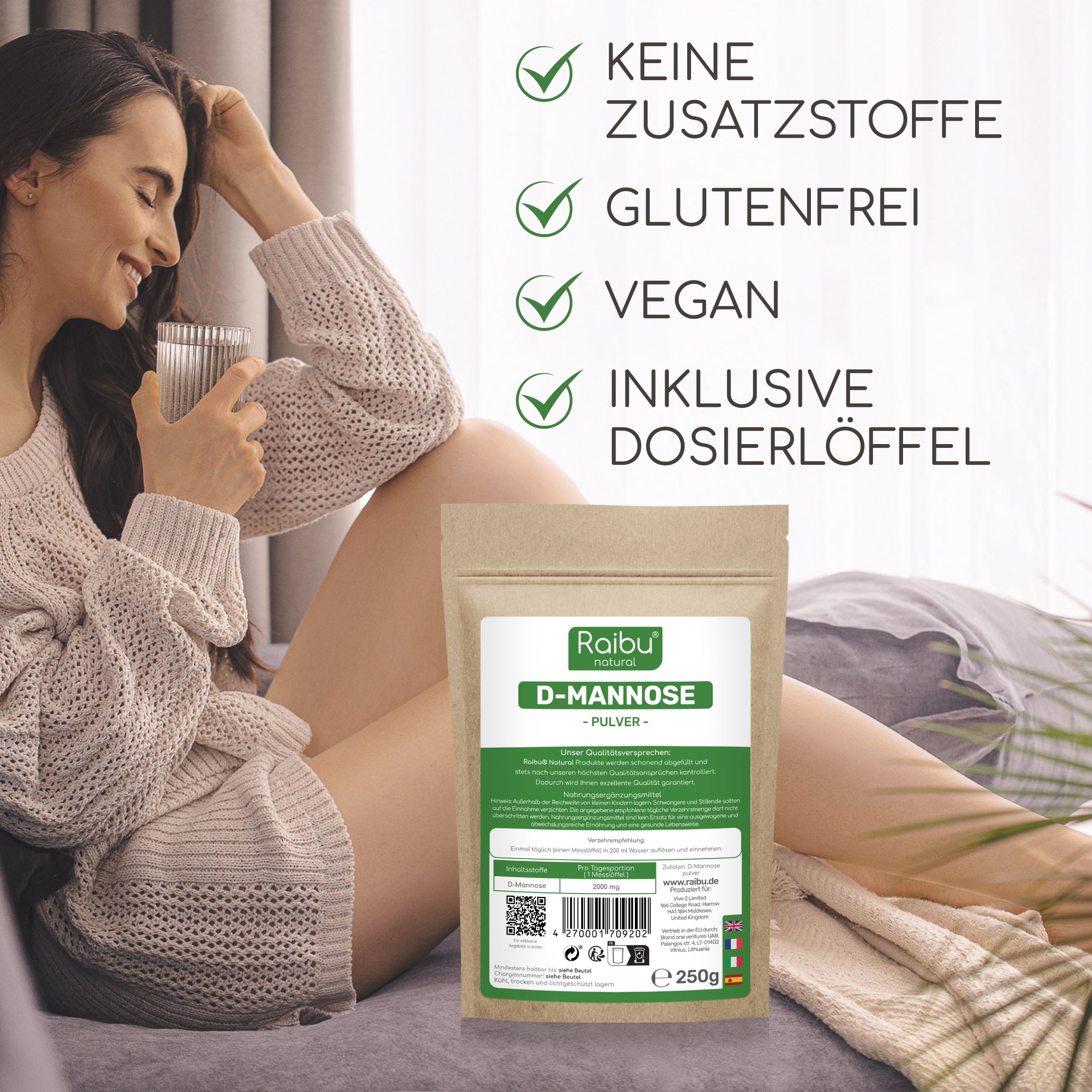 D-Mannosio Polvere Pura 250g - RAIBU