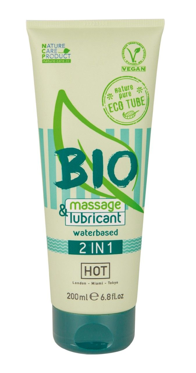 Tubo di BIO Massaggio & Lubrificante 2IN1, a base d'acqua, HOT.