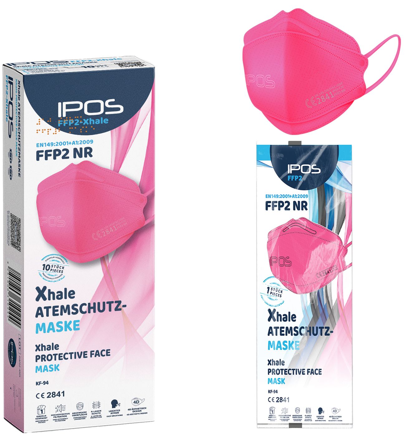 Maschere FFP2 Xhale IPOS confezionate singolarmente