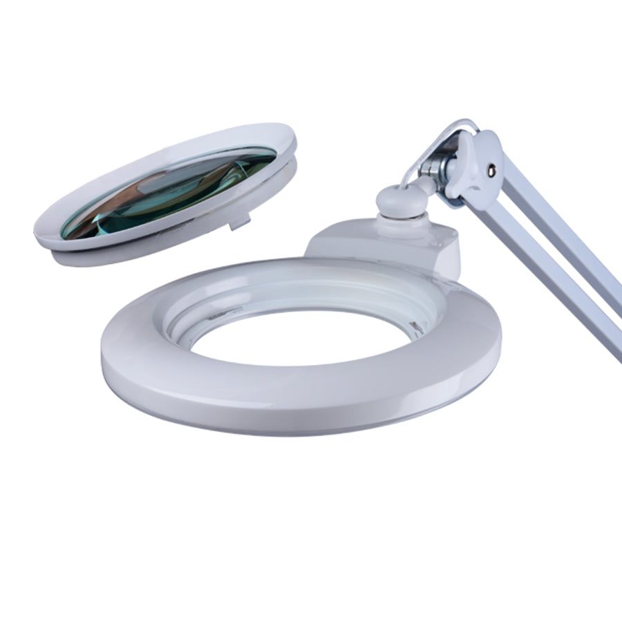 LCI Cosmetics - Lampada Led da lavoro COMETA LENS Bifocale 5 e 20 Diottrie 1.600 Lumen 18 cm - Nera