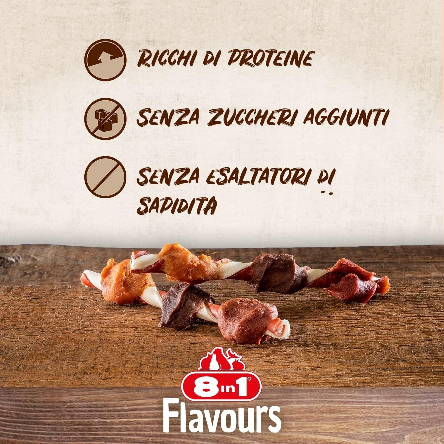 8in1 Triple Flavour Skewers Bastoncini da Masticare per Cani Sacchetto