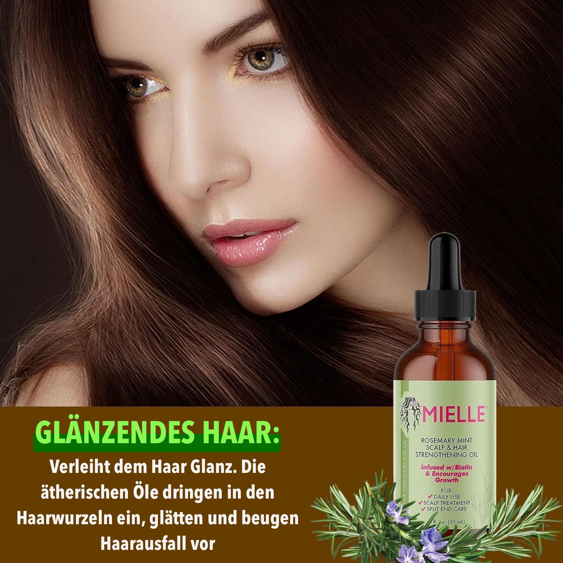 Mielle Organics  Olio per capelli all'olio di rosmarino per la cura e la crescita dei capelli