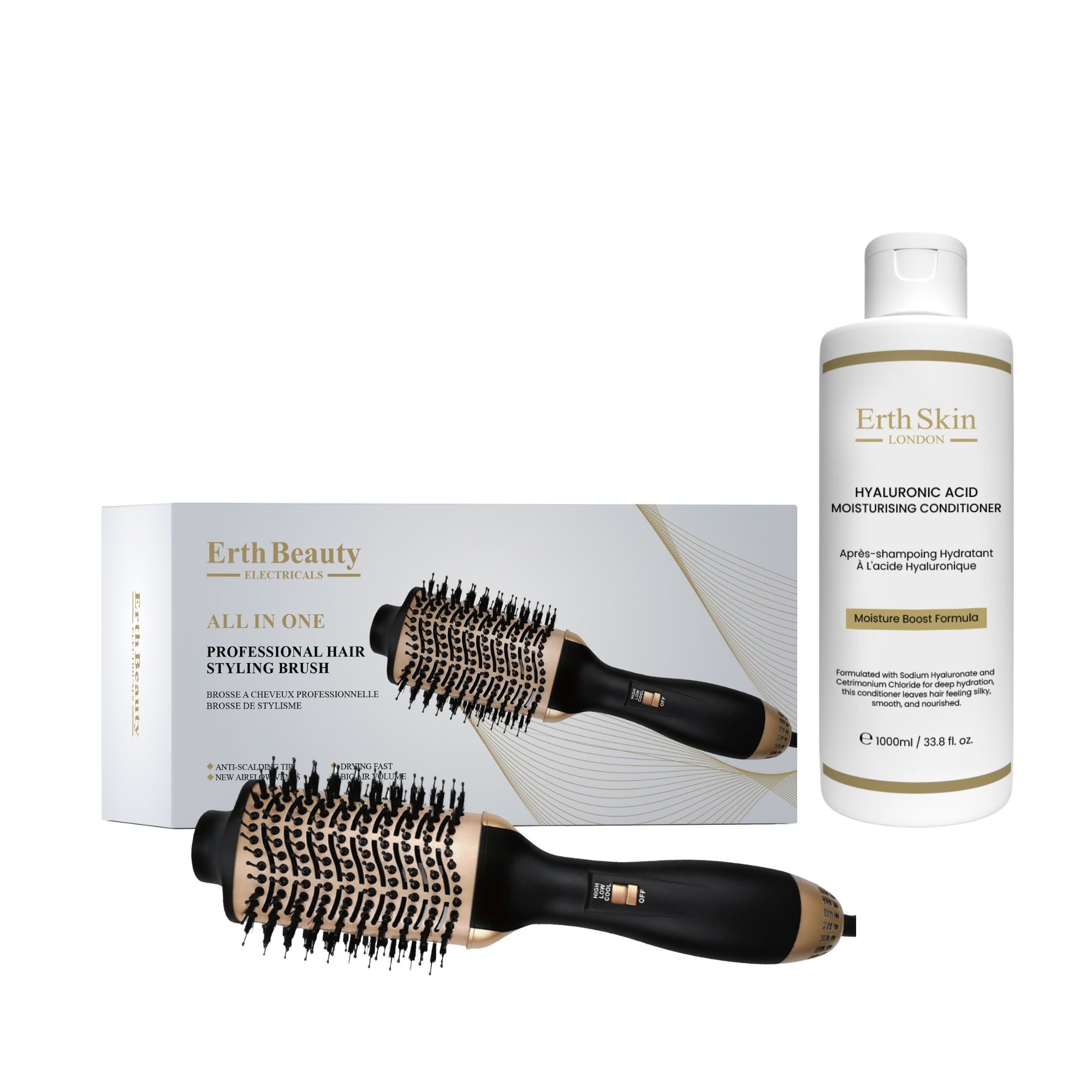 ErthSkin London Spazzola Styling UE Duo Balsamo Acido Ialuronico