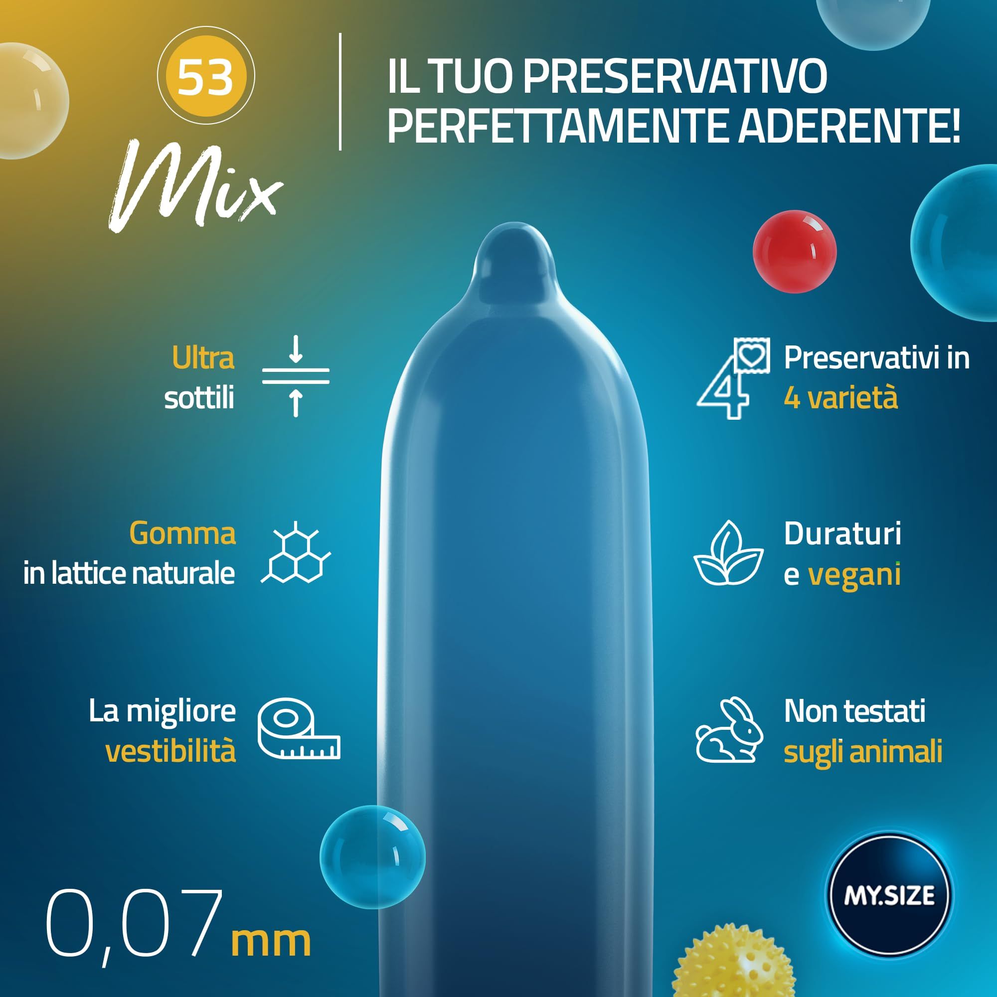 MY.SIZE Mix Set Preservativi Taglia 3 53mm