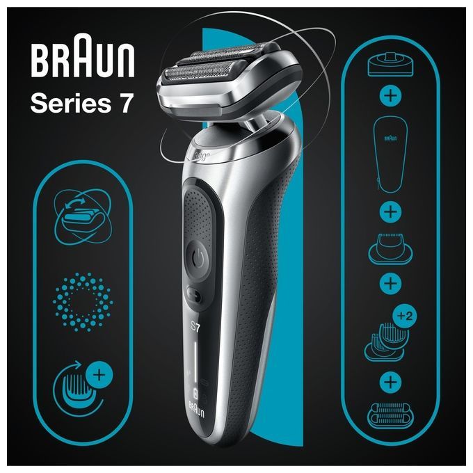 Braun Series 7 71-S4862cs Rasoio Elettrico Uomo Con Accessori Rifinitore Di Precisione, Rifinitore