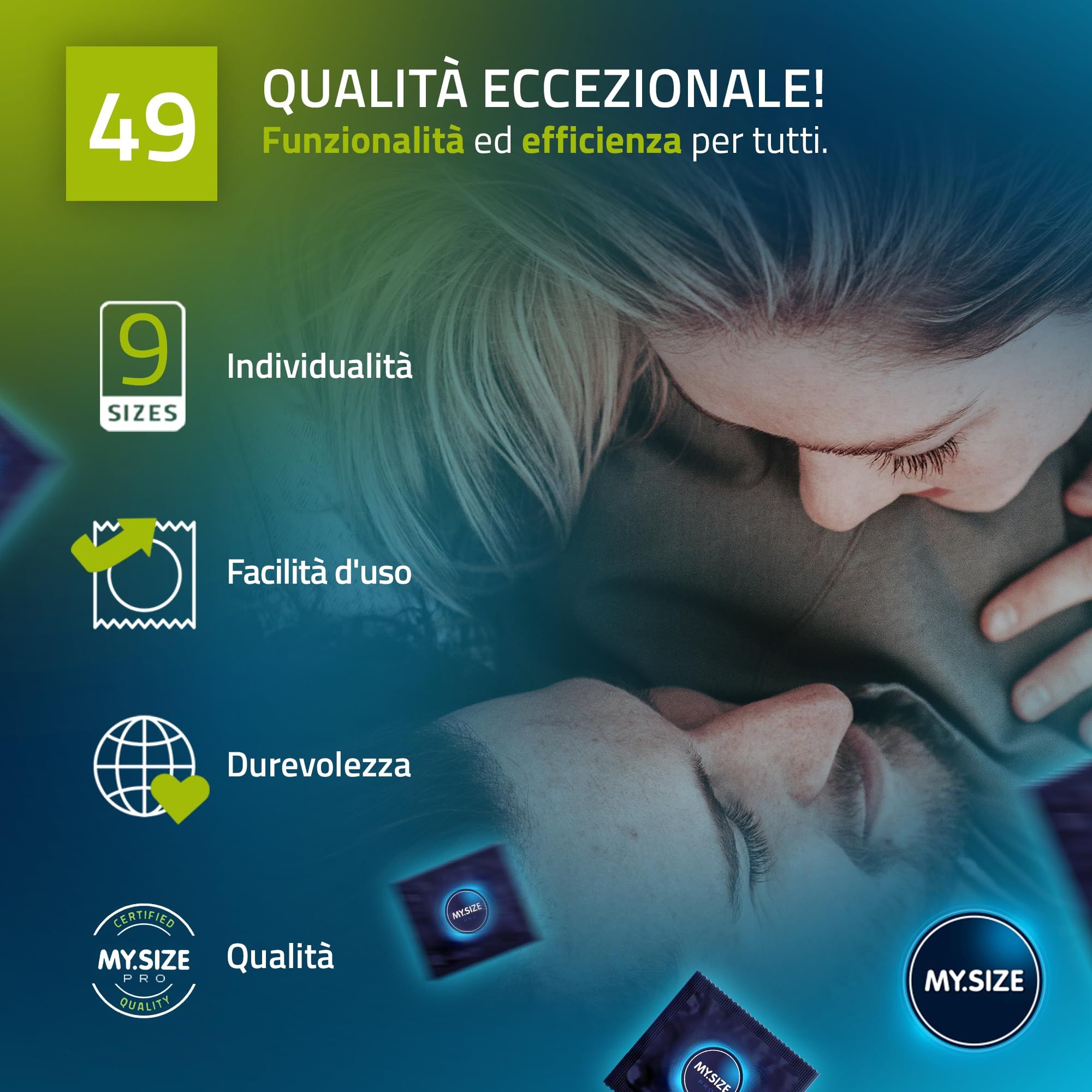 Confezione di preservativi My.Size PRO, 36 pezzi, misura 49mm.