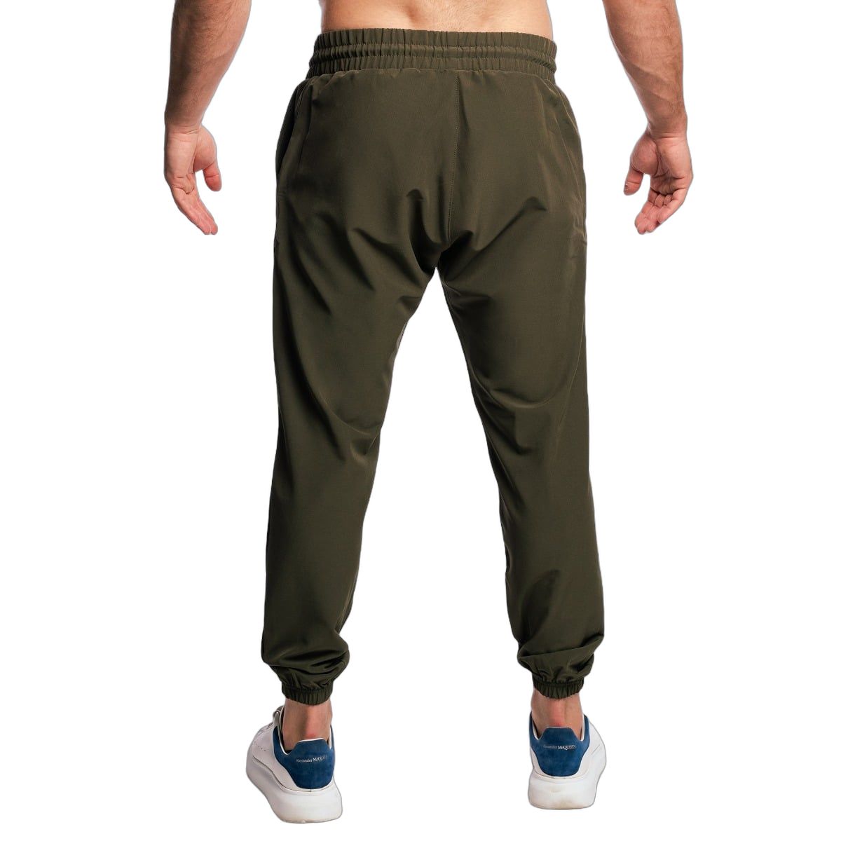 GymBeam Pantaloni uomo ARC regular con elastico e cordoncino Olive