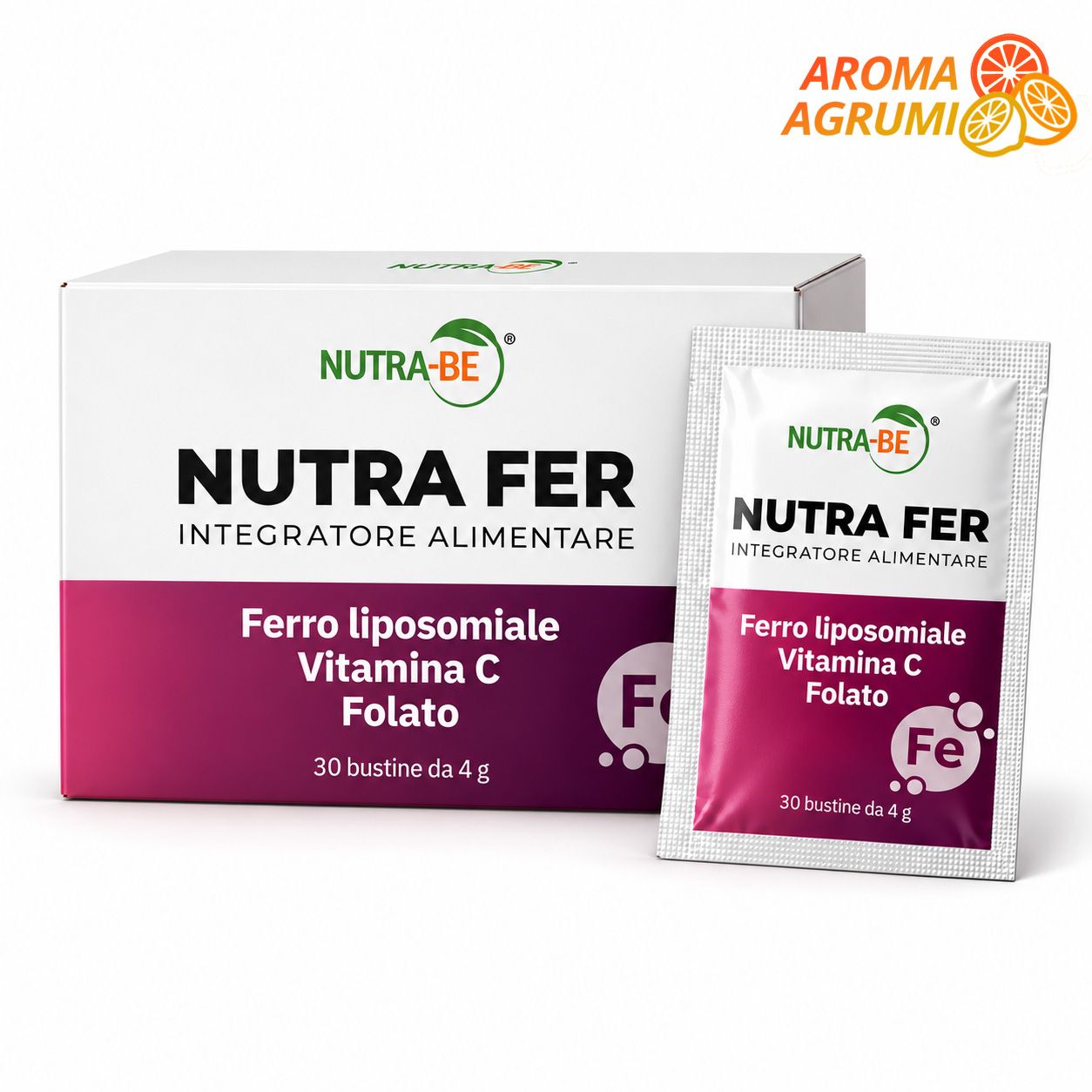 Nutra Fer - Folato, Ferro liposomiale Vitamina C – Energia, Emopoiesi, Gravidanza e Anemia