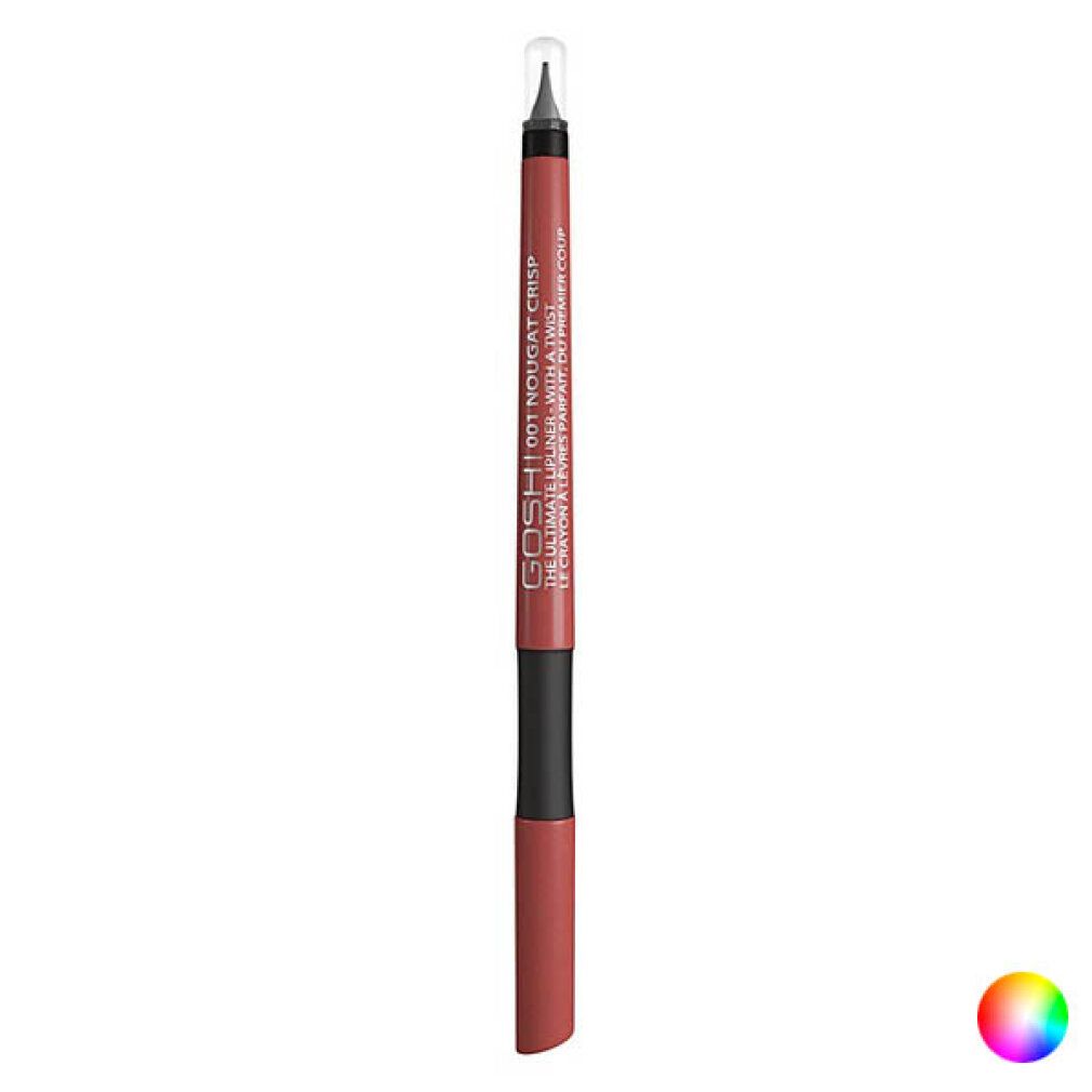 Gosh The Ultimate Lipliner With a Twist 001 Nougat Crisp. Matita labbra doppia con applicatore. Colore beige-marrone.