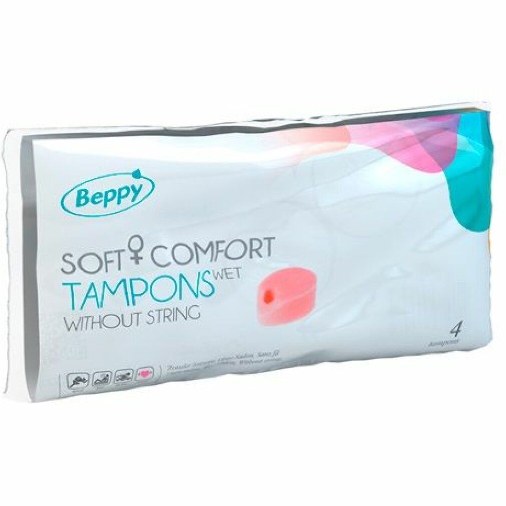 Confezione di tamponi Beppy Soft+Comfort senza filo. Contiene 4 pezzi. Immagine del prodotto rosa.