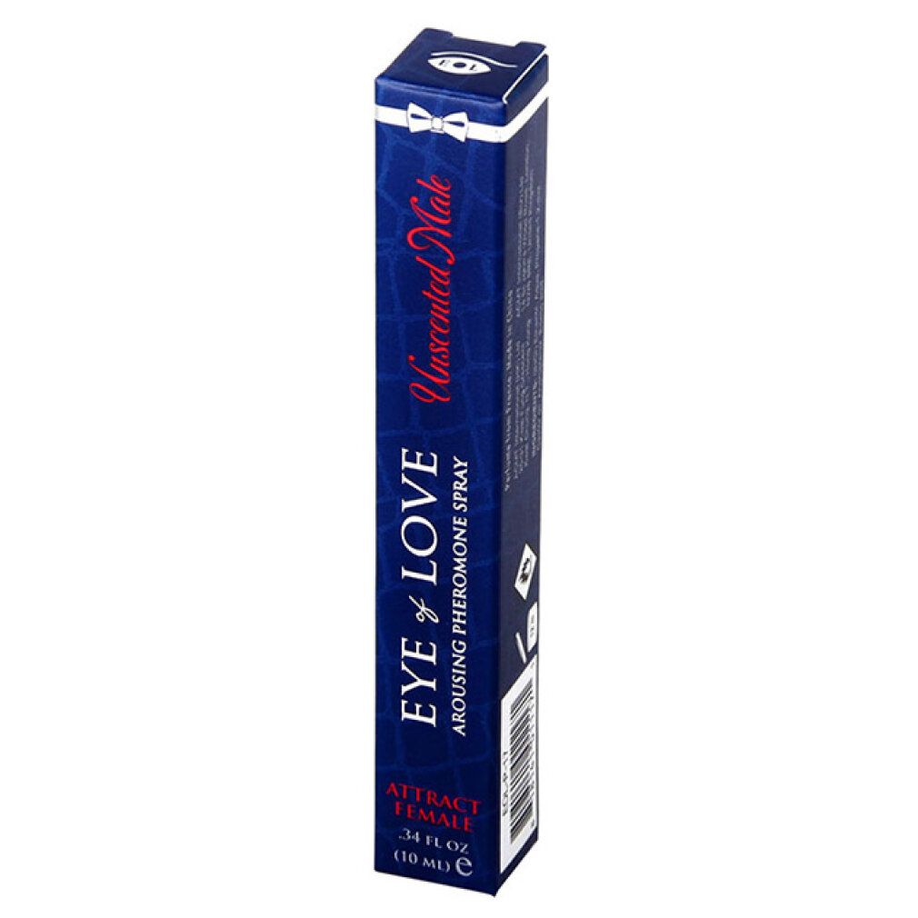 Una scatola di spray ai feromoni "Eye of Love" per uomo, inodore.
