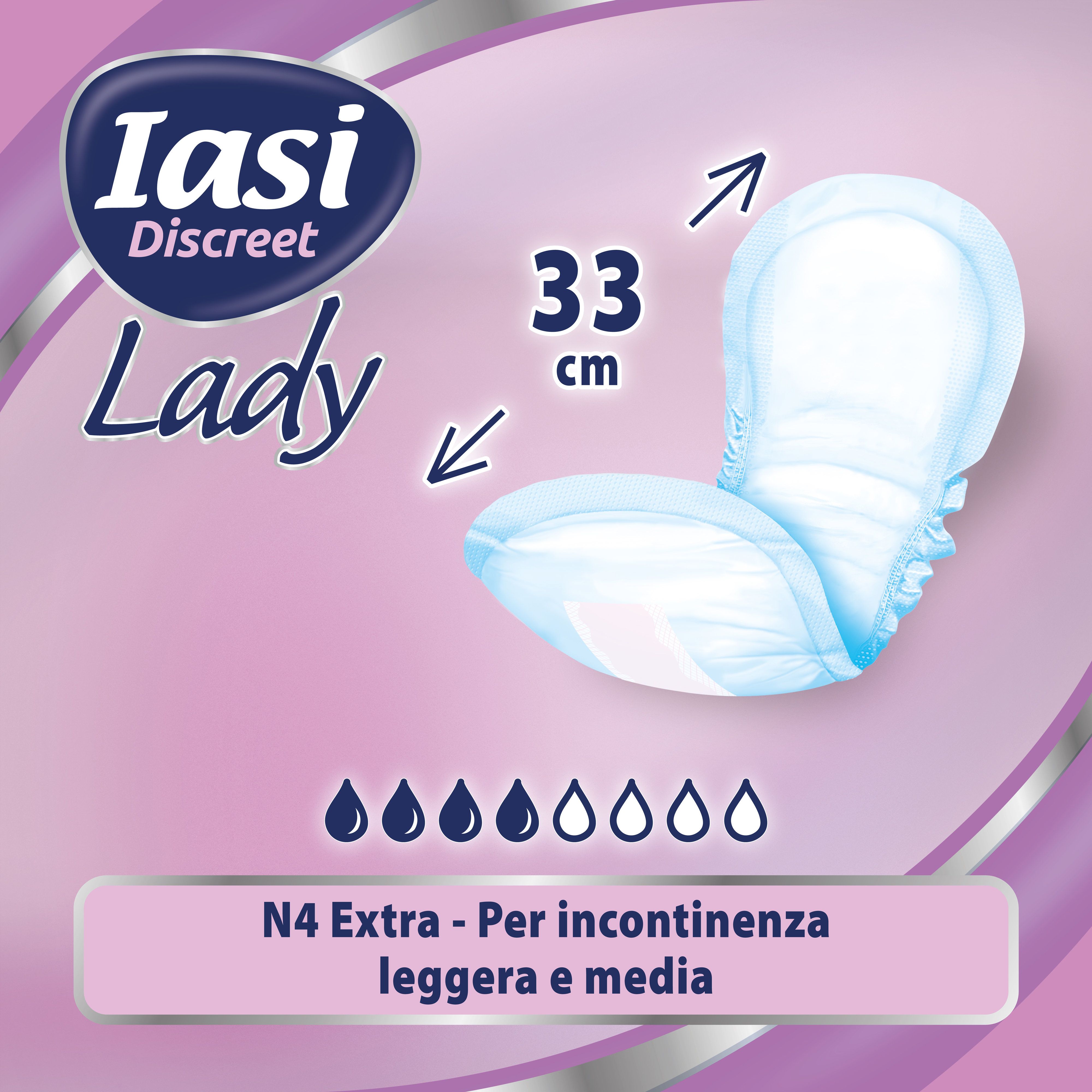 IASI Discreet LADY, Assorbenti per perdite urinarie Femminili Leggere, Taglia Extra, 192 Unità