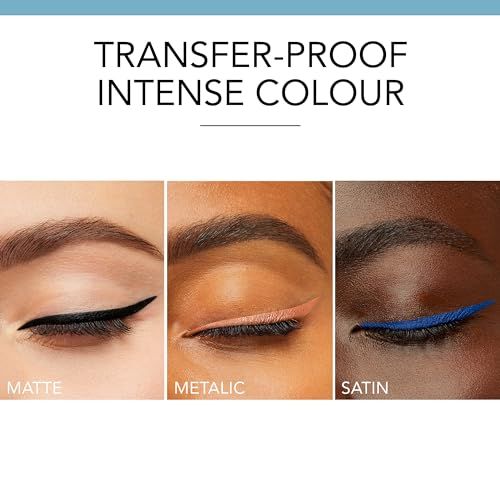 Primo piano di un occhio con eyeliner nero opaco.