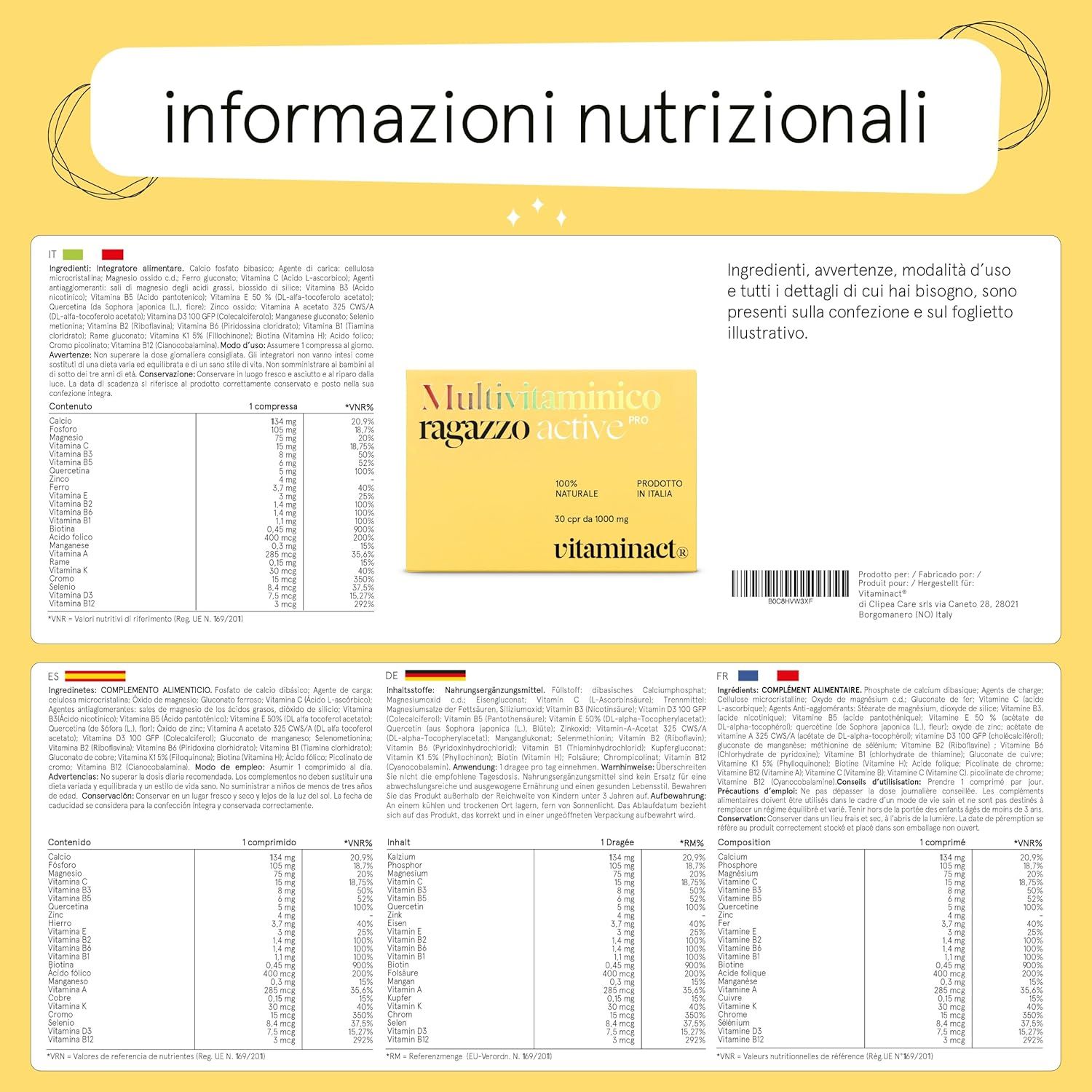 Vitaminact - Multivitaminico Ragazzo Active Pro