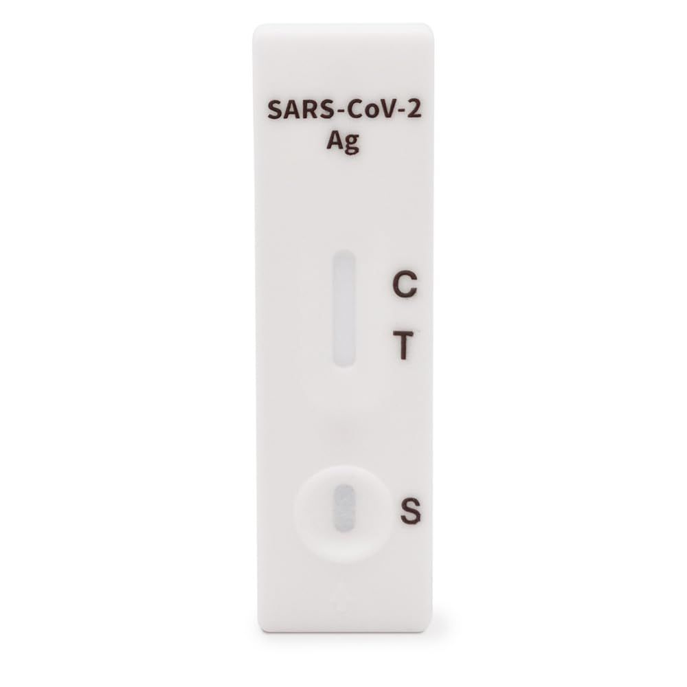 Striscia reattiva con i segni C, T e S. Stampa: SARS-CoV-2 Ag.