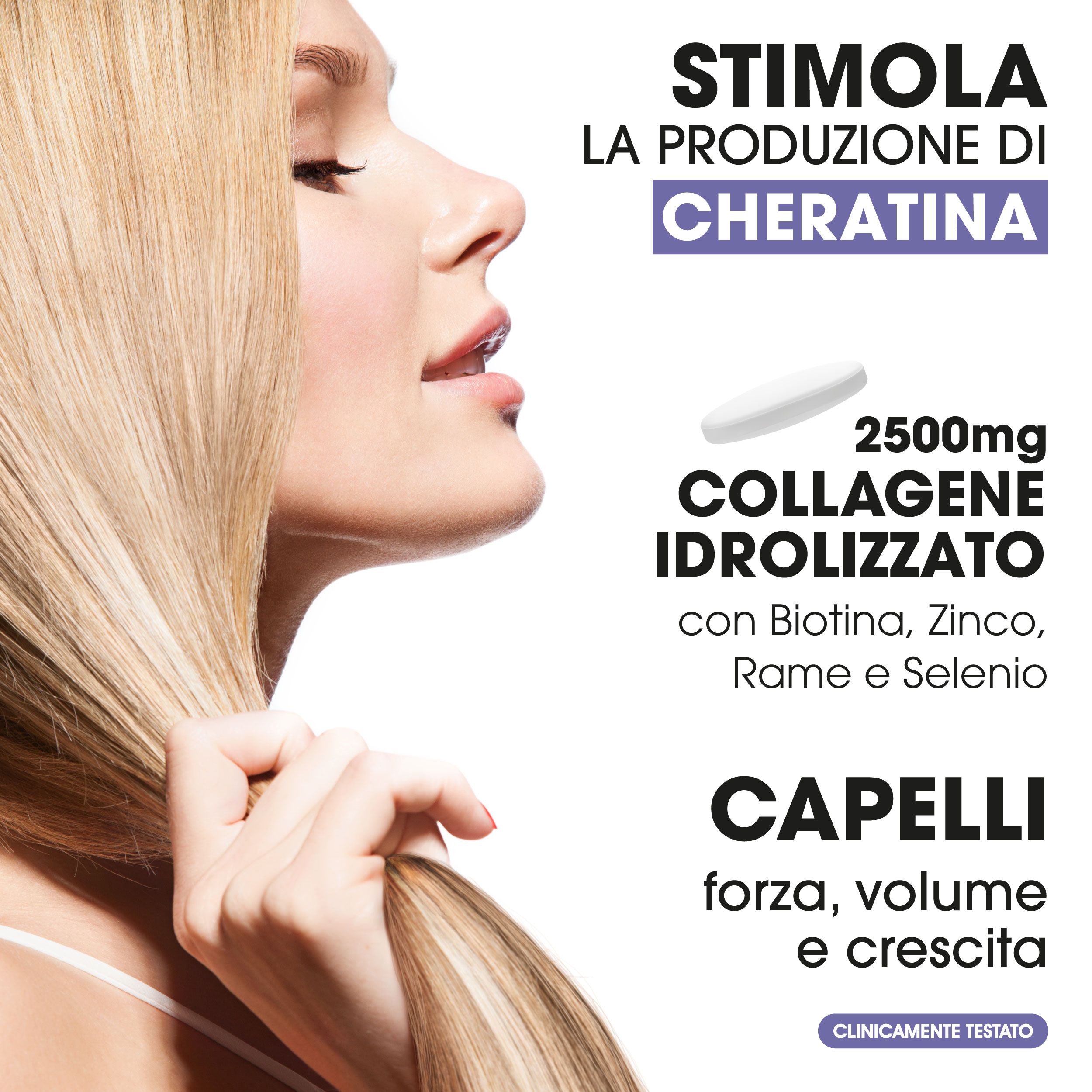 SYMBEAUTY® Collagene e Acido Ialuronico 2500mg, 210 CPR Collagene Idrolizzato Clinicamente Testato