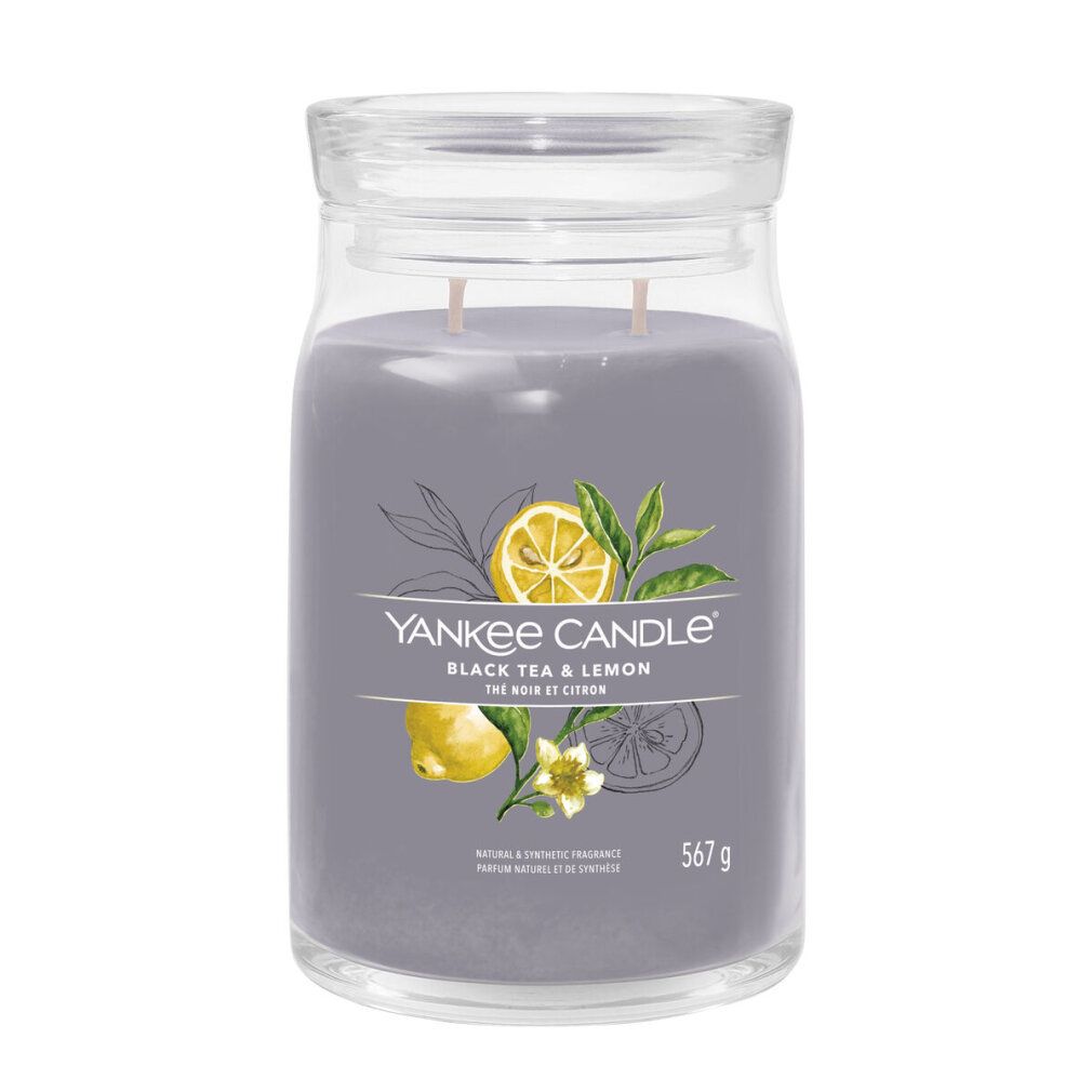 Candela aromatica Signature in vetro grande Black Tea & Lemon
