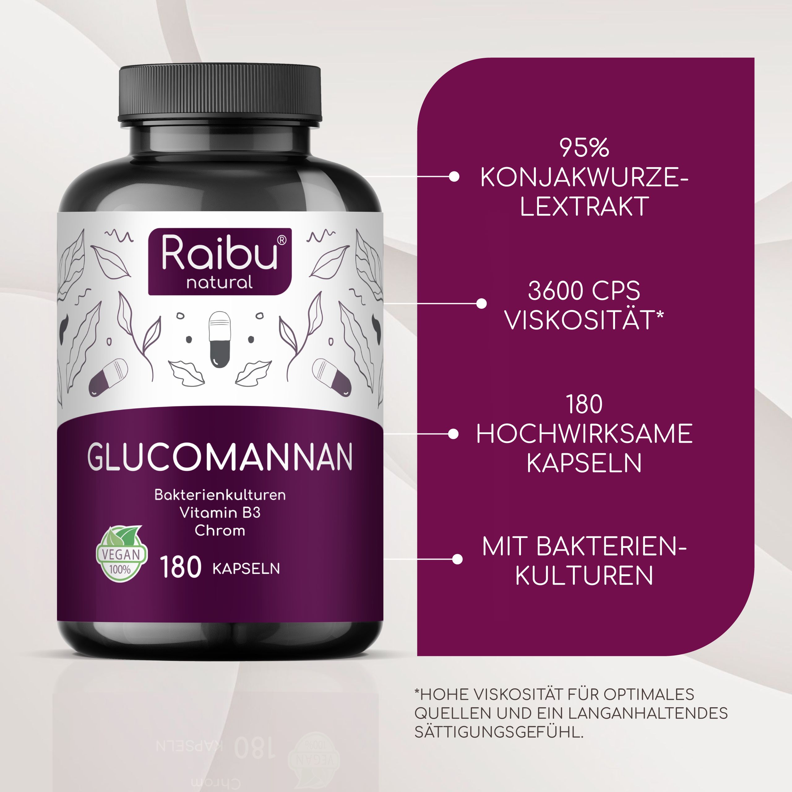 Glucomannano Capsule ad Alto Dosaggio - RAIBU